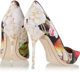 Thumbnail for your product : J.Crew + Sophia Webster Lola floral-print satin pumps