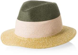 Oliver Bonas Perrie Colour Block Short Brim Fedora Hat