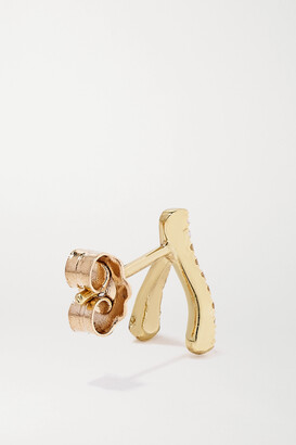 Jennifer Meyer Mini Wishbone 18-karat Gold Diamond Earrings - One size