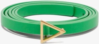 Bottega Veneta Triangle-buckle Leather Belt - Green