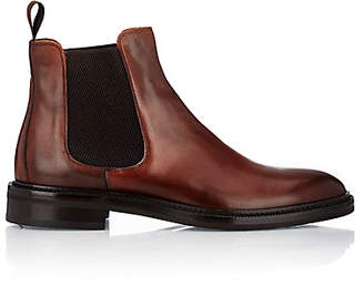 Barneys New York MEN'S BURNISHED LEATHER CHELSEA BOOTS