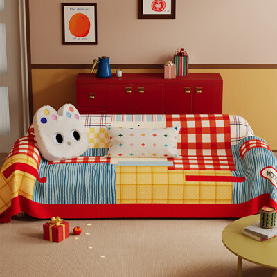 Zoomie Kids Cartoon Sofa Cover Cloth Sofa Towel One Full Cover Sofa Cushion Cover