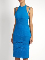 Thumbnail for your product : Esteban Cortazar Sleeveless Crochet-knit Cotton-blend Dress - Blue