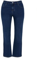 Thumbnail for your product : Evans Curve Midwash Straight Leg Jeans