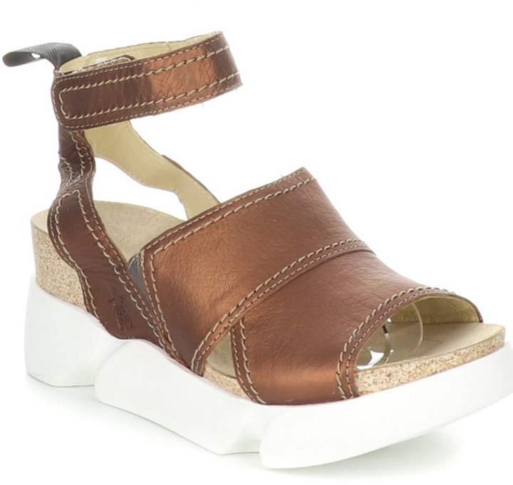 Details about   Fly London YEXA Sand TAN Strappy Leather Wedge  Sandal US 7.5-8 EU 38