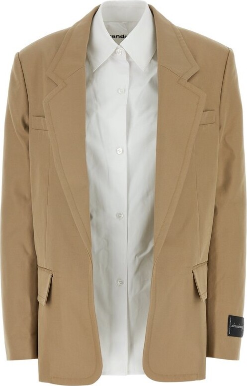 Alexander Wang Pre-Styled Layered Logo Patch Single-Breasted Blazer