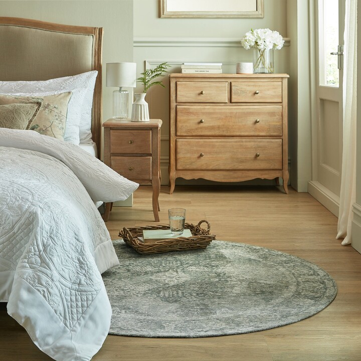 Dunelm Mila Traditional Round Rug Green ShopStyle