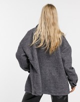 Thumbnail for your product : Collusion faux wool shacket in grey