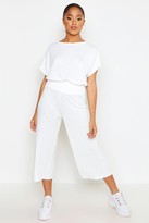 Thumbnail for your product : boohoo Rib Slouchy Top & Culotte Co-Ord Set
