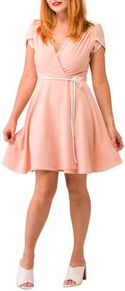 Smak Parlour Pink Faux Wrap-Dress