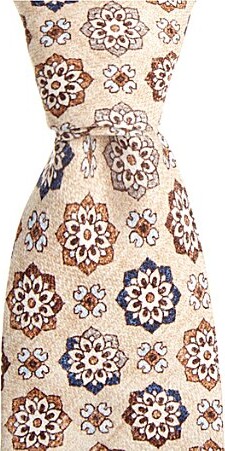 Edward Armah Medallion 3.3 Traditional Silk Tie