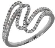 Lord & Taylor Diamond and 14K White Gold Swirls Ring