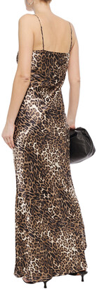Nili Lotan Cami Gown Leopard-print Silk-satin Maxi Slip Dress