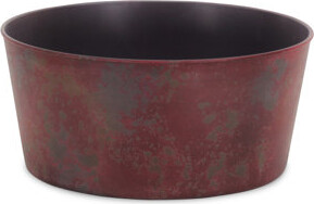 HomeRoots 12" Red Recycled Plastic Indoor Outdoor Round Pot Planter