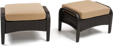 Hokku Designs Kechia Outdoor Ottoman With Sunbrella Cushion Covers