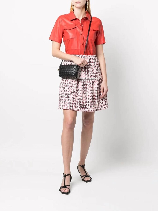 Ferragamo Women's Textured A-Line Skirt In Beige