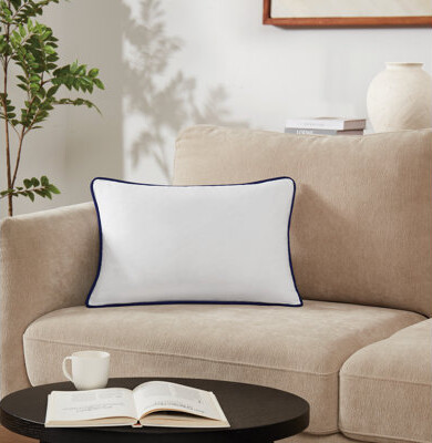 Brooklyn Loom Solid Contrast Piped Decorative Pillow