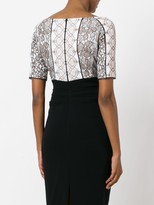 Thumbnail for your product : Talbot Runhof Lace Applique Fitted Dress