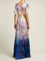 Thumbnail for your product : Peter Pilotto Floral Print Silk Blend Dress - Womens - Blue Multi