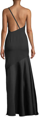 SOLACE London Violeta One-Shoulder Split Maxi Dress