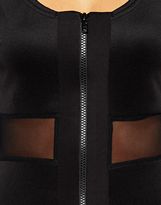 Thumbnail for your product : The Laden Showroom X Renee London Mesh Insert Zip Dress