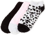 Thumbnail for your product : Ellen Tracy 3-Pack Leopard Print Cozy Ankle Socks