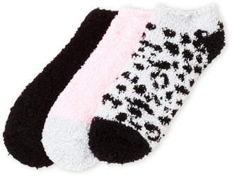 Ellen Tracy 3-Pack Leopard Print Cozy Ankle Socks