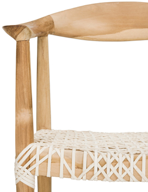 Safavieh Woven Leather Wood Armchair