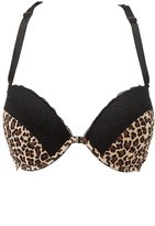 Thumbnail for your product : Charlotte Russe Plus Size Lace-Back Leopard Print Bra