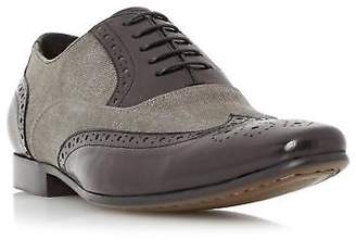 Dune Mens RAYMOND COMBO Canvas And Leather Brogue Shoe in Black Size UK 10