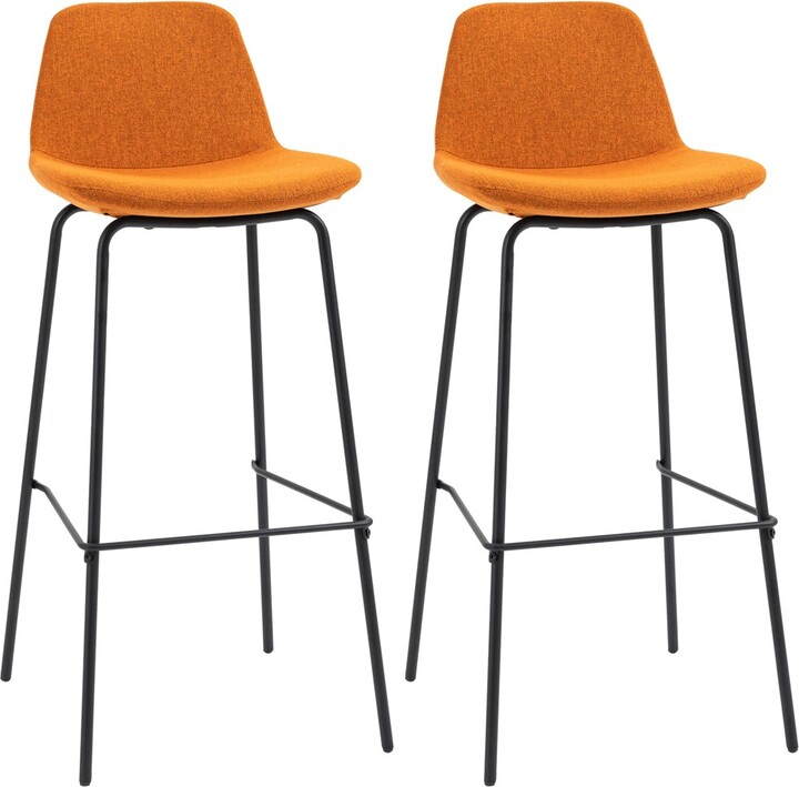 29.5" Seat Height Bar Stools Set of 2, Upholstered Bar Chairs