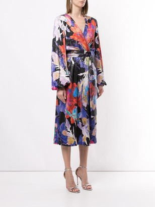 Rebecca Vallance Belladonna abstract-print tie-waist midi dress