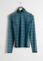 Thumbnail for your product : Sheer Mesh Plaid Turtleneck