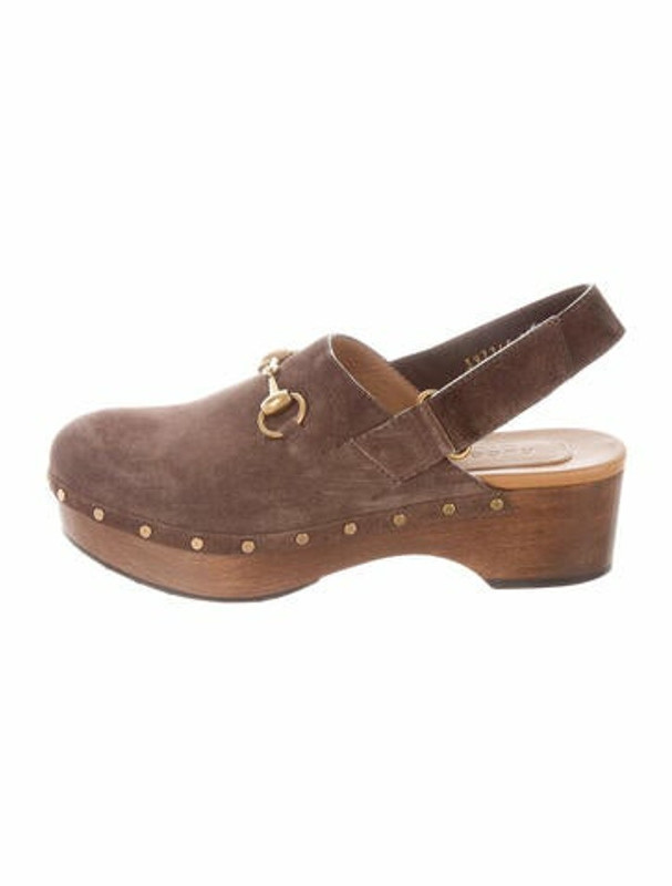 Gucci Amstel Clogs Horsebit Accent Slingback Pumps Brown ShopStyle