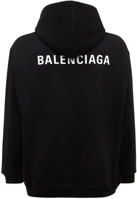 Balenciaga Logo printed cotton sweatshirt hoodie - ShopStyle