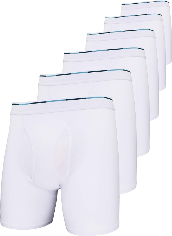 Comfneat Men's 5 Sport Performance Boxer Briefs Polyester Underwear with Fly 4-Pack 