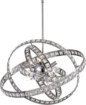 Etta Avenue™ Darlotta 6 - Light Unique Geometric Chandelier with Crystal/Wrought Iron Accents
