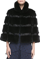 Thumbnail for your product : Diane von Furstenberg Loretta Cropped Banded Fur Jacket