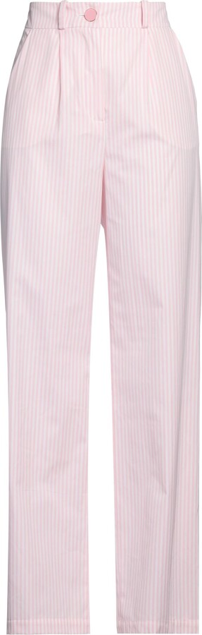 ROWEN ROSE Wool-tweed Wide-leg Pants - Pink - ShopStyle