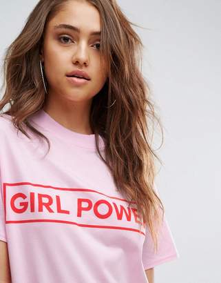 boohoo Girl Power Slogan T-Shirt Dress