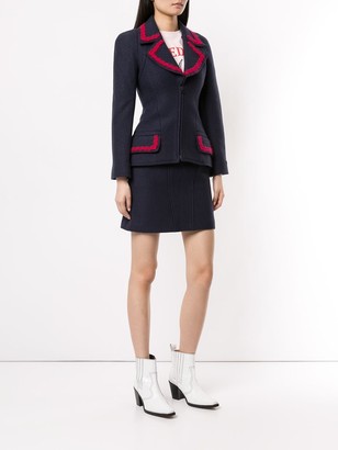 Chanel Pre Owned CC Logos Button Setup Suit Jacket Skirt