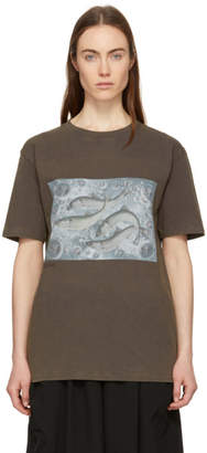 Acne Studios Grey Bemabe Fish Print T-Shirt