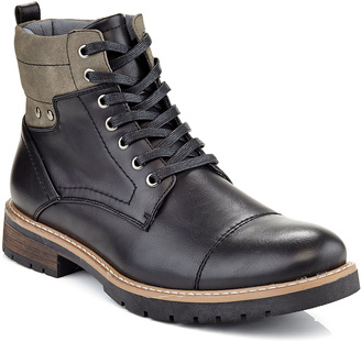 Black & Gray Accent Lace-up Boot - Men