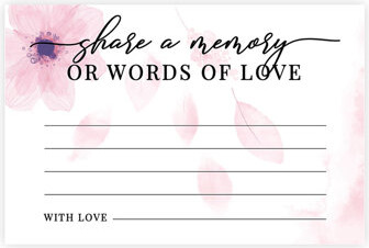 Watercolor Flower Share a Memory Cards