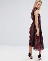 Thumbnail for your product : Stevie May Crinkle Chiffon Printed Midi Dress With Tie