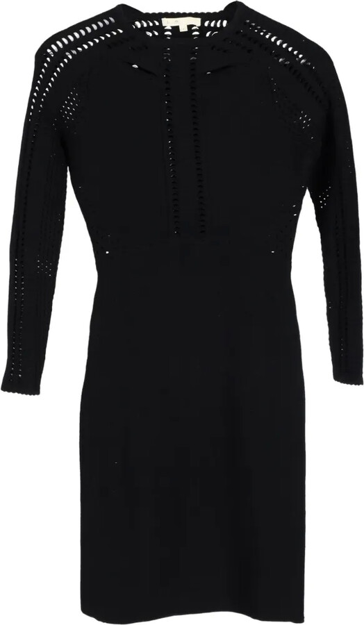 Maje Perforated Wool Mini Dress