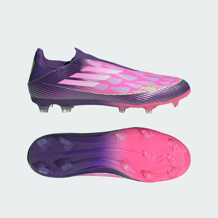 adidas F50 LEAGUE Laceless Firm Ground Football Boots Purple 5 Unisex