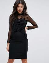 Thumbnail for your product : Lipsy High Neck Bodycon Dress With Mesh Sleeves
