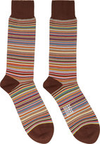 Thumbnail for your product : Paul Smith Brown Classic Multistripe Socks