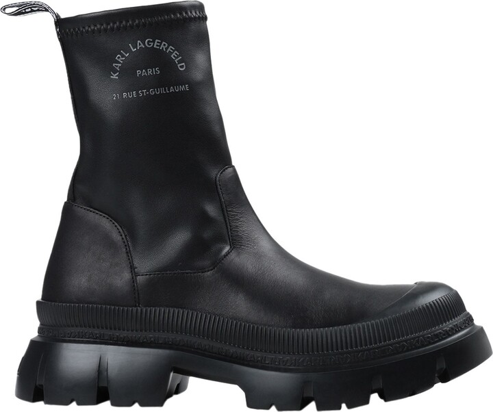 Karl Lagerfeld Paris Trekka Max Midi Stretch Boot Ankle Boots Black ...